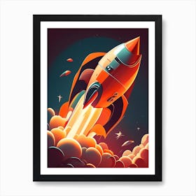 Rocket Comic Space Space Art Print