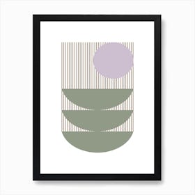 Shapes In Sage And Lilac 2 Art Print