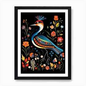 Folk Bird Illustration Lapwing 1 Art Print