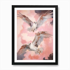 Pink Ethereal Bird Painting Osprey 1 Poster