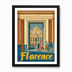 Aihrgdesign A Retro Travel Poster For Florence Featuring The 6 Art Print