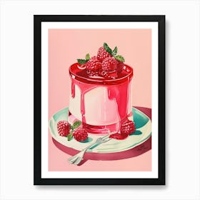 Pastel Pink Jelly Vintage Cookbook Inspired 3 Art Print