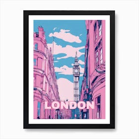 London In Pink Art Print