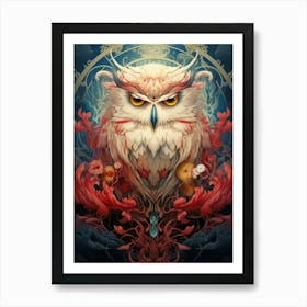 Owl Floral Art Print