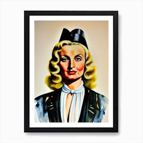 Carole Lombard In To Be Or Not To Be Watercolor 3 Art Print