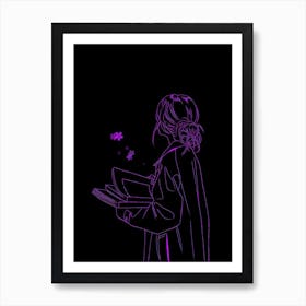 Girl Reading A Book Art Print