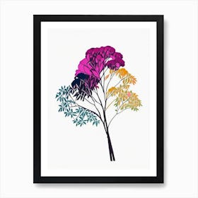 Umbrella Tree Floral Minimal Line Drawing 2 Flower Art Print