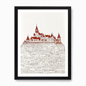 Eltz Castle Rhineland Palatinate Boho Landmark Illustration Art Print