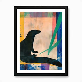 Otter 1 Cut Out Collage Art Print