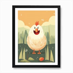 Cute Chicken Vector Illustration Art Print