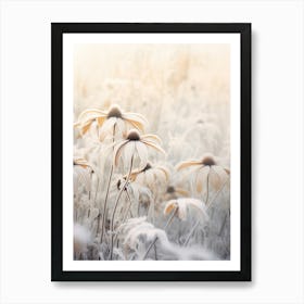 Frosty Botanical Black Eyed Susan 1 Art Print