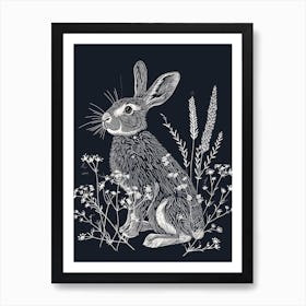 Dutch Rabbit Minimalist Illustration 3 Art Print