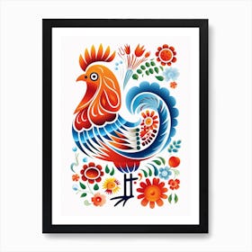 Scandinavian Bird Illustration Chicken 3 Art Print
