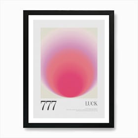 Angel Number 777 Luck Art Print