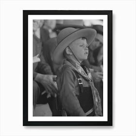 Youngster In Cowboy Costume Watching The Rodeo At The San Angelo Fat Stock Show, San Angelo, Texas By Russell Lee Art Print