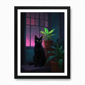 Cat In The Window 4 Art Print