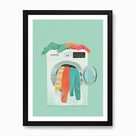 Illustration Of A Washing Machine Art Print