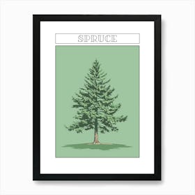 Spruce Tree Minimalistic Drawing 2 Poster Art Print