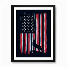 American Flag Wolf Art Print