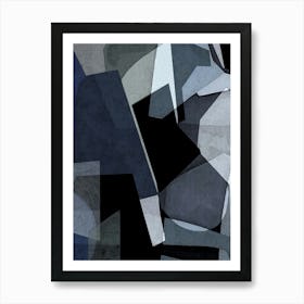 CAVALIER - Minimalist, Modern, Abstract, Graphic, Geo, Tonal, Blue, Black Art Print