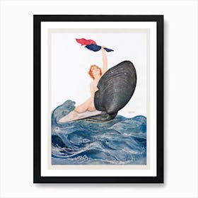Vive La France Sea Nymph Vintage Art Print