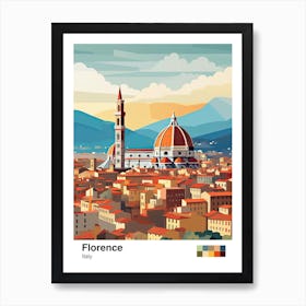 Florence, Italy, Geometric Illustration 3 Poster Art Print