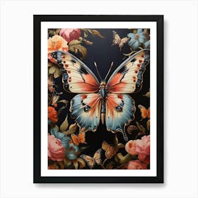 Maximalist Animal Painting Butterfly Art Print 1 Art Print