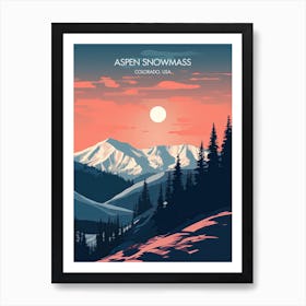 Poster Of Aspen Snowmass   Colorado, Usa, Ski Resort Illustration 0 Art Print