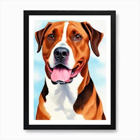 American Staffordshire Terrier 3 Watercolour Dog Art Print