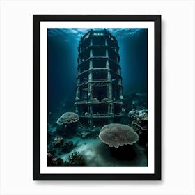 Wrecked Building Under The Sea -Reimagined Art Print