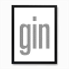 Gin out of focus typography Art Print