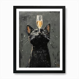 Cat Balances Wine 10 Art Print