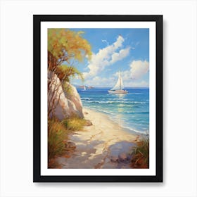 Sailboat On The Beach Art Print