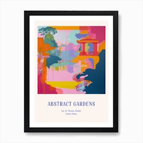 Colourful Gardens Lan Su Chinese Garden Usa 3 Blue Poster Art Print