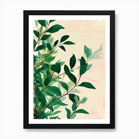 Green Leaves On A Branch 1 Art Print