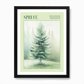 Spruce Tree Atmospheric Watercolour Painting 4 Poster Art Print