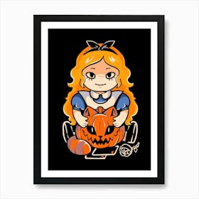 All Tricky Here - Dark Cute Alice Halloween Gift Art Print