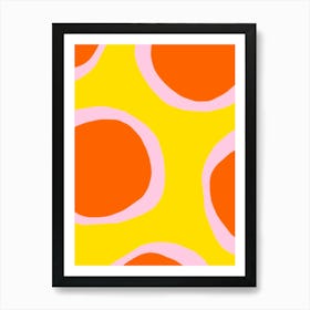 Orange And Pink Circles Art Print