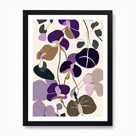 Violets Wildflower Modern Muted Colours 1 Art Print