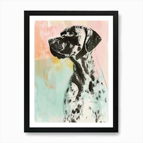 Spotted Pastel Watercolour Dog Art Print