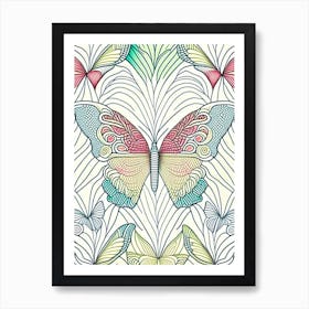 Butterfly On Rainbow William Morris Inspired 1 Art Print