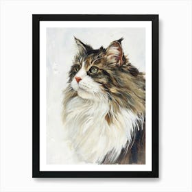 Norwegian Forest Cat Painting 1 Art Print