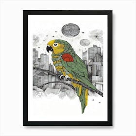 Prism Parrot In The City Art Print