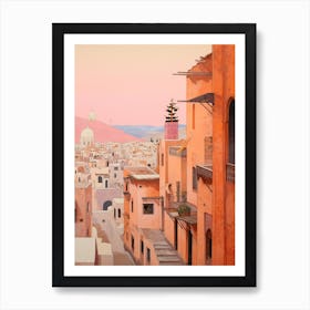 Agadir Morocco 4 Vintage Pink Travel Illustration Art Print