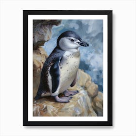 African Penguin Dunedin Taiaroa Head Oil Painting 2 Art Print