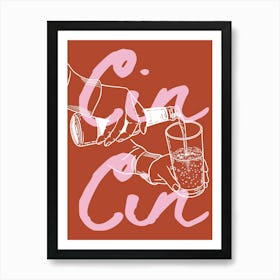 Cin Cin Retro Bar Cart Kitchen Vintage 1 Art Print