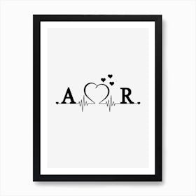 Personalized Couple Name Initial A And R Art Print