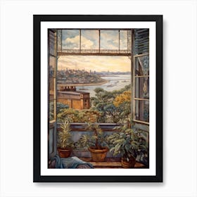 A Window View Of Sydney In The Style Of Art Nouveau 4 Art Print