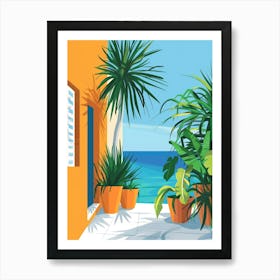 Tropical House On The Beach Art Print