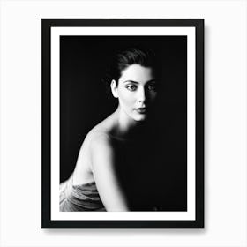 Monochrome Portrait Capturing The Essence Of Timeless Elegance Subject Positioned Slightly Off Cent Art Print